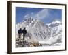 Trekkers Looking at the Western Cwm Glacier, Sagarmatha National Park, Himalayas-Christian Kober-Framed Photographic Print