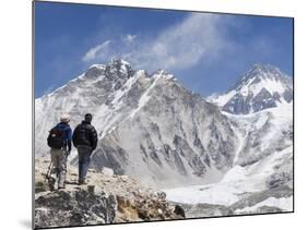 Trekkers Looking at the Western Cwm Glacier, Sagarmatha National Park, Himalayas-Christian Kober-Mounted Photographic Print