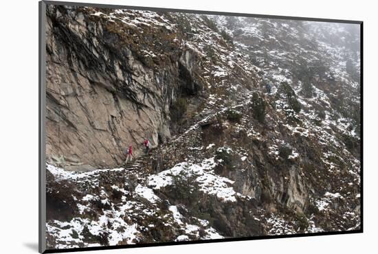 Trekkers Make their Way Along an Alternative Route Via Photse to Everest Base Camp, Himalayas-Alex Treadway-Mounted Photographic Print