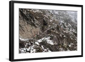 Trekkers Make their Way Along an Alternative Route Via Photse to Everest Base Camp, Himalayas-Alex Treadway-Framed Photographic Print