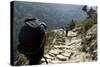 Trekkers on the Trail Towards Namche Bazaar, Khumbu, Nepal-David Noyes-Stretched Canvas