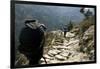 Trekkers on the Trail Towards Namche Bazaar, Khumbu, Nepal-David Noyes-Framed Photographic Print