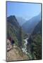 Trekkers on Trail Beside Dudh Koshi River-Peter Barritt-Mounted Photographic Print