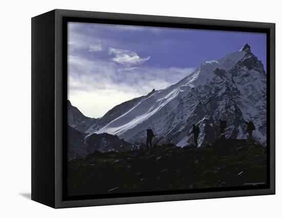 Trekking in Mera, Nepal-Michael Brown-Framed Stretched Canvas