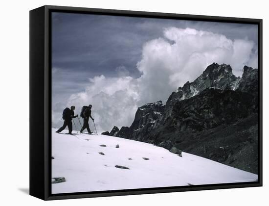 Trekking in Nepal-Michael Brown-Framed Stretched Canvas