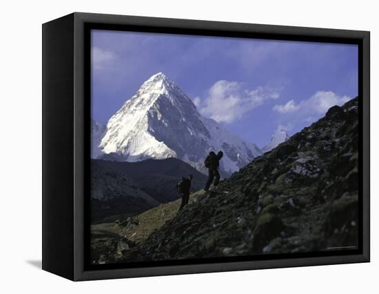 Trekking in Nepal-Michael Brown-Framed Stretched Canvas