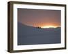 Trekking or Hiking in Winter Snow in February as the Sun Rises over the Mountains-Louise Murray-Framed Photographic Print