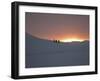 Trekking or Hiking in Winter Snow in February as the Sun Rises over the Mountains-Louise Murray-Framed Photographic Print