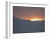 Trekking or Hiking in Winter Snow in February as the Sun Rises over the Mountains-Louise Murray-Framed Photographic Print