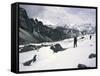 Trekking to Everest Base Camp, Nepal-Michael Brown-Framed Stretched Canvas