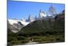 Trekking under Monte Fitz Roy, El Chalten, Argentine Patagonia, Argentina, South America-David Pickford-Mounted Photographic Print