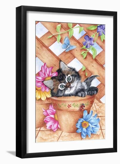 Trellis Kitty-Karen Middleton-Framed Giclee Print