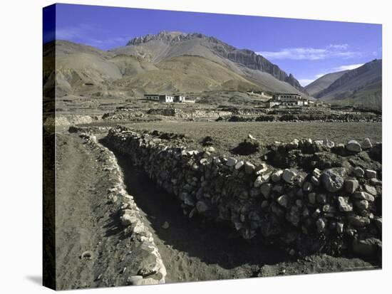 Trench in the Tibetan Himayalan Range-Michael Brown-Stretched Canvas