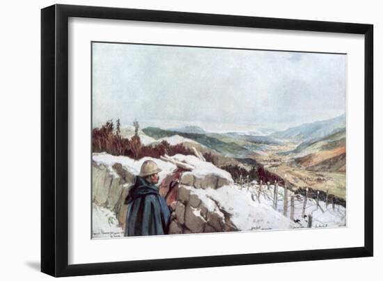 Trenches Overlooking the Munster Valley with the Rhine in the Distance, January 1916-Francois Flameng-Framed Giclee Print