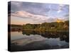 Trencin Castle, Vah River, Slovakia-Walter Bibikow-Stretched Canvas