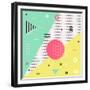 Trendy Geometric Elements Memphis Cards. Retro Style Texture, Pattern and Geometric Elements. Moder-bosotochka-Framed Premium Giclee Print