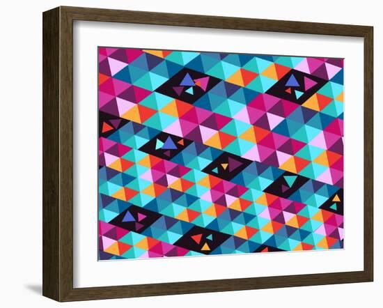 Trendy Geometric Elements-cienpies-Framed Art Print