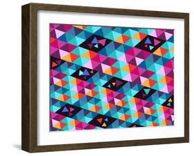 Trendy Geometric Elements-cienpies-Framed Art Print