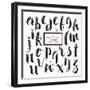 Trendy Hand-Drawn Watercolor Alphabet - Lowercase Letters-shootandwin-Framed Art Print