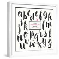 Trendy Hand-Drawn Watercolor Alphabet - Lowercase Letters-shootandwin-Framed Art Print