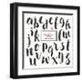 Trendy Hand-Drawn Watercolor Alphabet - Lowercase Letters-shootandwin-Framed Art Print