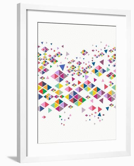 Trendy Hipster Geometric Pattern-cienpies-Framed Art Print