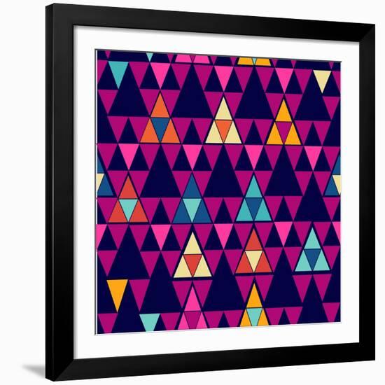 Trendy Hipster Geometric Pattern-cienpies-Framed Art Print