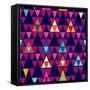 Trendy Hipster Geometric Pattern-cienpies-Framed Stretched Canvas