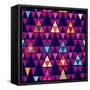 Trendy Hipster Geometric Pattern-cienpies-Framed Stretched Canvas