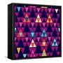 Trendy Hipster Geometric Pattern-cienpies-Framed Stretched Canvas