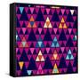 Trendy Hipster Geometric Pattern-cienpies-Framed Stretched Canvas