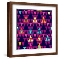 Trendy Hipster Geometric Pattern-cienpies-Framed Art Print