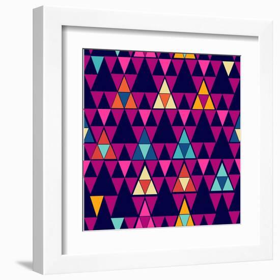 Trendy Hipster Geometric Pattern-cienpies-Framed Art Print