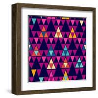 Trendy Hipster Geometric Pattern-cienpies-Framed Art Print