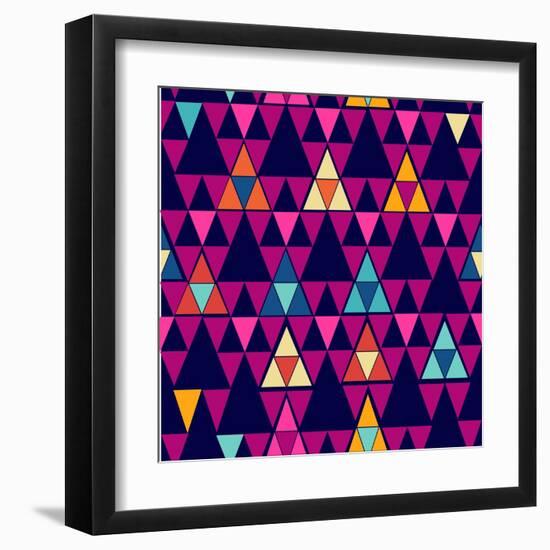 Trendy Hipster Geometric Pattern-cienpies-Framed Art Print