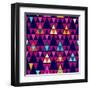 Trendy Hipster Geometric Pattern-cienpies-Framed Art Print