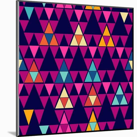 Trendy Hipster Geometric Pattern-cienpies-Mounted Art Print