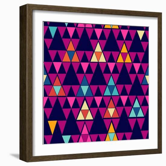 Trendy Hipster Geometric Pattern-cienpies-Framed Art Print