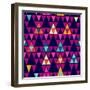 Trendy Hipster Geometric Pattern-cienpies-Framed Art Print