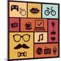 Trendy Hipster Icons-venimo-Mounted Art Print