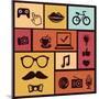 Trendy Hipster Icons-venimo-Mounted Art Print