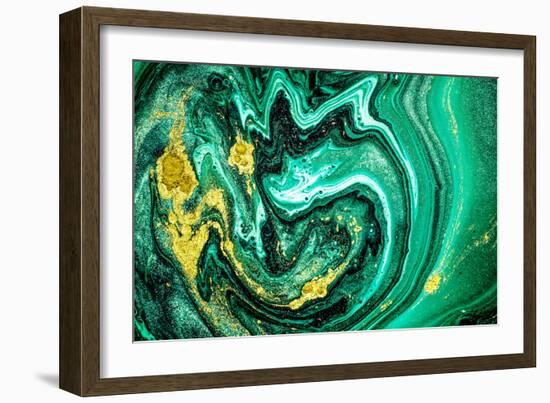 Trendy Nature Marble Pattern. Abstract Green Art. Natural Luxury. Style Incorporates the Swirls of-CARACOLLA-Framed Photographic Print