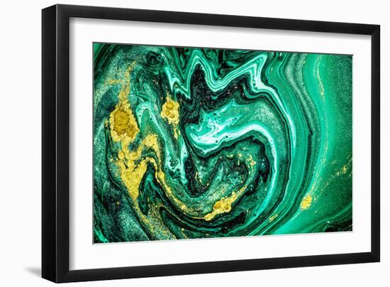 Trendy Nature Marble Pattern. Abstract Green Art. Natural Luxury. Style Incorporates the Swirls of-CARACOLLA-Framed Photographic Print