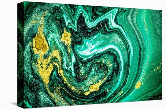 Trendy Nature Marble Pattern. Abstract Green Art. Natural Luxury. Style Incorporates the Swirls of-CARACOLLA-Stretched Canvas