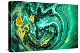 Trendy Nature Marble Pattern. Abstract Green Art. Natural Luxury. Style Incorporates the Swirls of-CARACOLLA-Stretched Canvas