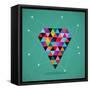 Trendy Triangle Diamond Illustration-cienpies-Framed Stretched Canvas