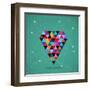 Trendy Triangle Diamond Illustration-cienpies-Framed Art Print