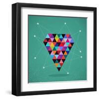 Trendy Triangle Diamond Illustration-cienpies-Framed Art Print