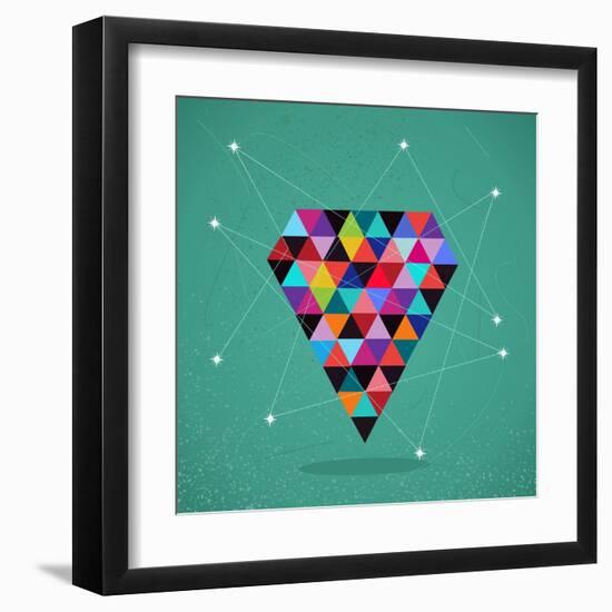 Trendy Triangle Diamond Illustration-cienpies-Framed Art Print