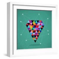 Trendy Triangle Diamond Illustration-cienpies-Framed Art Print